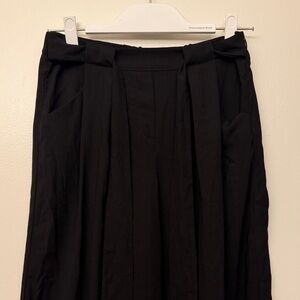Black Flowy Pleated Pants